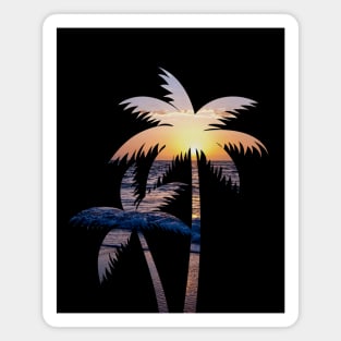 Sunset palm tree Magnet